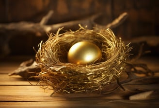 retirement nest egg with gold