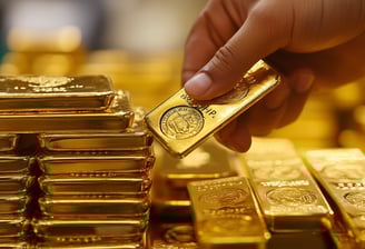 people buying and selling gold bars and coins