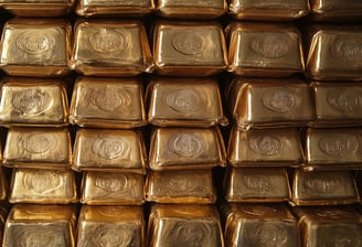 shiny gold bar pallet