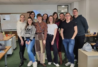 Polona hrovat Mavsar witha group of young entrepreneurs PONI after the Climate Fresk workshop, RCNM