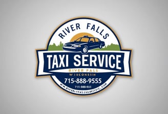 a taxi service logo on a white background