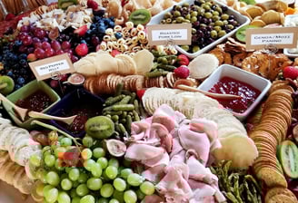 a platter of food with different types of food