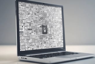 A brightly lit red sign displays the word 'Internet' with the @ symbol, mounted outside a building with a modern facade and several windows.
