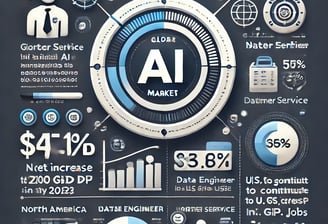 a poster of a business infographics about artificial intelligence statistics