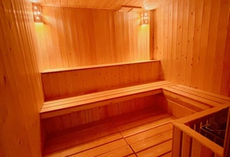 wooden sauna room