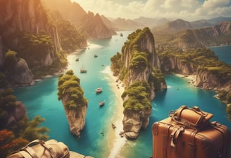 A spacious airport terminal corridor featuring a high, curved ceiling with large windows for natural light. Signs for international departures, immigration, and health services are prominently displayed. People are seen walking and pulling luggage, and a coffee shop is located to the left. The area has a modern design with patterned flooring.