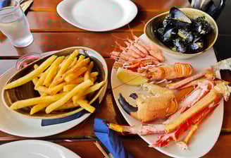 Seafood and fries
