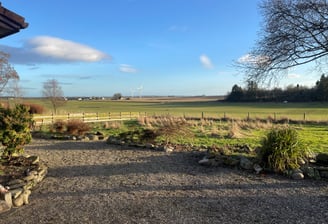 View across the fields from Redroofs