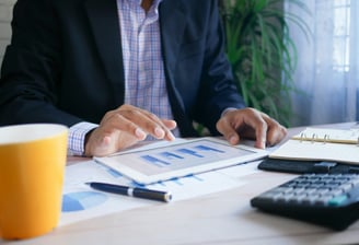 man working at desk