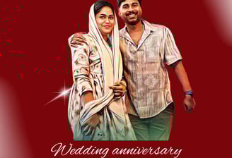a couple standing next to each other with confettirs and confetti