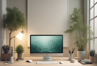 a computer monitor screen with a computer monitor and a keyboard
