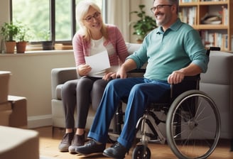 man with prosthetic leg about to throw black pack