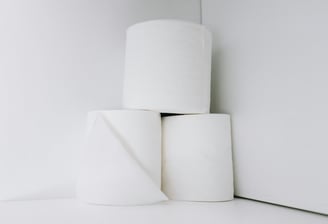 White paper roll in corner