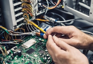 person facing computer desktop