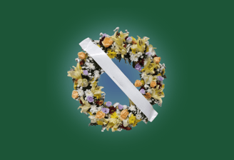 Imagem de coroa de flores Arco americano colorida do grupo maya do serviço funerário de são paulo