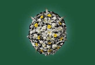 Imagem de coroa de flores B luxo amarela do grupo maya do serviço funerário de são paulo