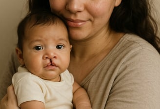 a woman holding a baby in her arms