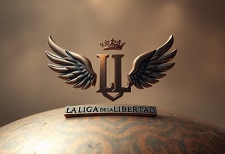 a large globe with wings on top of a globe