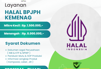 Jasa Pendaftaran Pengurusan Pembuatan HALAL Indonesia Murah Terdekat di Kota Kabupaten Biaya 8 JUTA