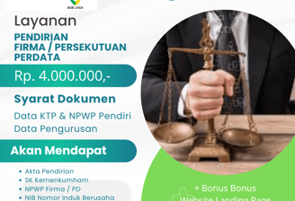 Jasa Pendirian Pengurusan Firma Persekutuan Perdata Hukum Murah Terdekat Kota Kabupaten Biaya 4 JUTA