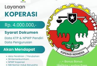 Jasa Pendirian Pengurusan Koperasi Murah Terdekat di Kota Kabupaten Biaya 4 JUTA