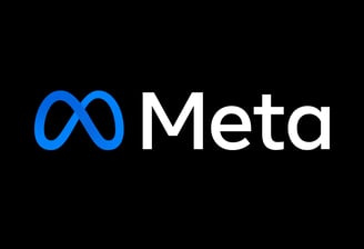 black background meta logo