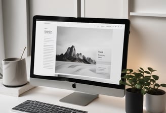 A MacBook with lines of code on its screen on a busy desk