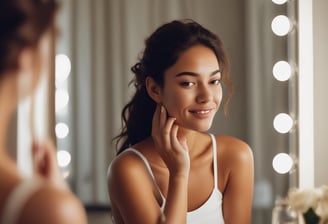 a woman in a white tank top and white tank top