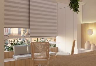 Quarto com janela e vista