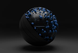 a sphere ball with a black background and a black background