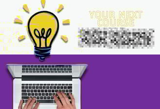 photo of a laptop and "your next course" text