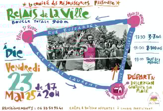 photo d'un marathonien et plan du parcours du relai