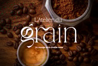 Réalisation : logo - identité visuelle - Café - L'atelier du grain - Amy Atelier Graphique