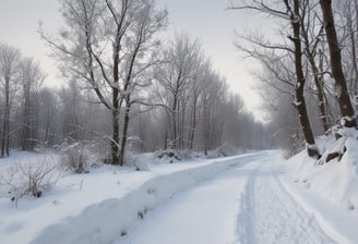 A person in a bright orange uniform and yellow hard hat is power washing the exterior of a structure next to a sidewalk. Large trees with dense green foliage are visible, along with bicycles parked under a canopy. The scene appears to be in an urban setting with buildings and construction in the background.