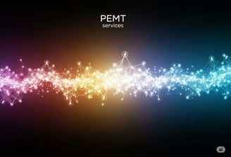 an abstract background with a line of connected dots representing post-editing machine translation