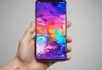 The image displays several smartphones, glasses, and sunglasses arranged on a wooden surface. The phones include brands like Motorola, Oppo, and Vivo.