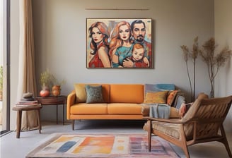 Personalize seu espaço com quadros únicos de família.