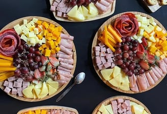 a variety of food items on a table