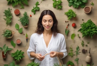 A group of people sits under a colorful tent made of red, yellow, and orange fabric. They appear to be attending a workshop or class. A chalkboard on the left lists a schedule with topics like 'Food as Medicine' and 'Healthy Lifestyle.' The participants sit on mats and blankets, listening to someone speaking at the front. The atmosphere is casual and relaxed with shoes and personal items placed on the grass nearby.