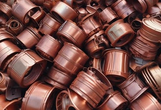 A pile of copper scrap