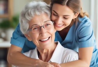 Letters spelling out the word 'CARE' are placed on a textured, crumpled background with a bluish tint.