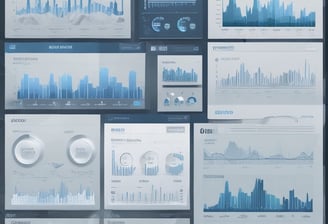 A digital dashboard displaying various analytics charts and graphs. There is a line graph showing user engagement over time on the left, a section with total revenue marked as $74K, and bar charts illustrating user statistics by region. The central section highlights users in the last 30 minutes, focusing on different countries such as the United States, Canada, India, Pakistan, and Brazil.