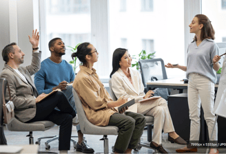 Equipe empresarial em treinamento corporativo 