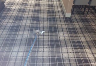 restaurant carpet professionally cleaned and restored to its former glory