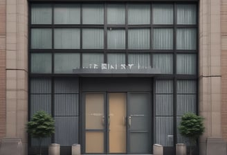 A telecommunications tower stands prominently on a tree-covered hill under a sky filled with dramatic clouds. Below, modern residential houses are scattered across a lush, green landscape.