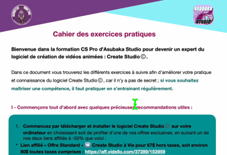 Cahier des exercices pratiques Create Studio