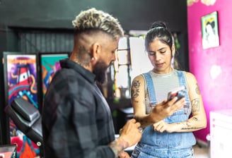 two young business owners having a discussion