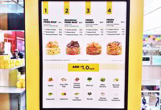 a menu board with a menu listing on it