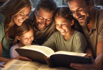boy reading Holy Bible while lying on bed