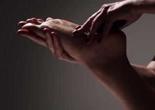 a woman is shown in a photo while she is doing a massage